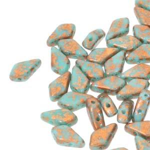 Kite Bead - Copper Splash Turquoise Green 9x5mm, 10 gram Hilmas Pyssel