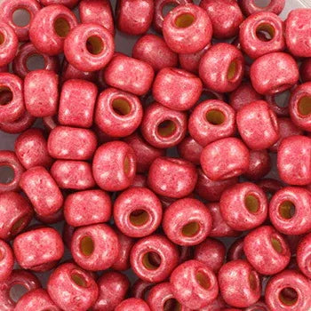 Miyuki Seed Beads - Duracoat Matte Light Cranberry 6/0, 10 gram Miyuki