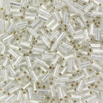Miyuki Bugle Beads - Silverlined Crystal 3 mm, 10 gram Miyuki