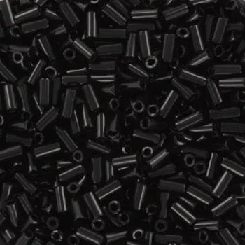 Miyuki Bugle Beads - Opaque Black 3 mm, 10 gram Miyuki