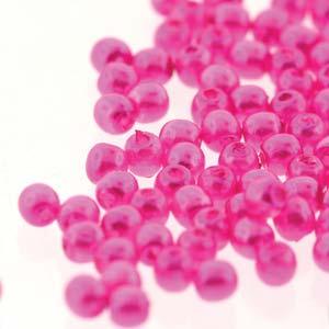 Tjeckiska Vaxade Glaspärlor - Hot Pink 2mm Hilmas Pyssel