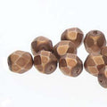 Tjeckiska Firepolish - Pearl Antique Gold Matte 6mm, 1 sträng Hilmas Pyssel