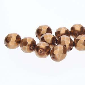 Tjeckiska Firepolish - Pearl Antique Gold 4mm, 1 sträng Hilmas Pyssel