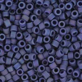 Miyuki Delica - Opaque Glazed Frosted Rainbow Navy Blue 11/0, 5 gram Miyuki