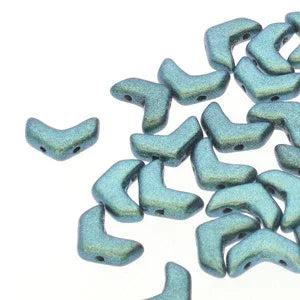 Chevron Duo - Polychrome Mint Chocolate 10x4mm 1 sträng Hilmas Pyssel