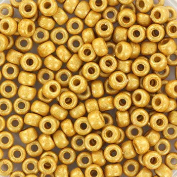 Miyuki Seed Beads - Duracoat Galvanized Matte Gold 8/0, 10 gram Miyuki
