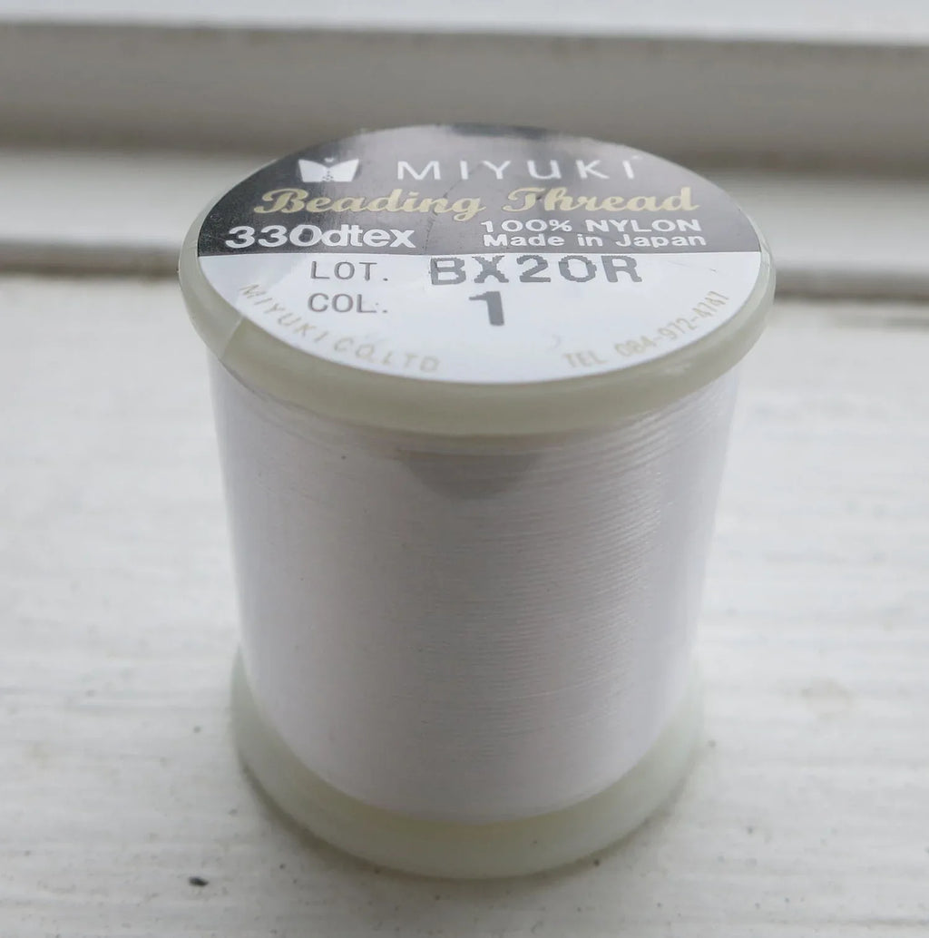 Miyuki Beading thread - White, 1 Rulle Miyuki