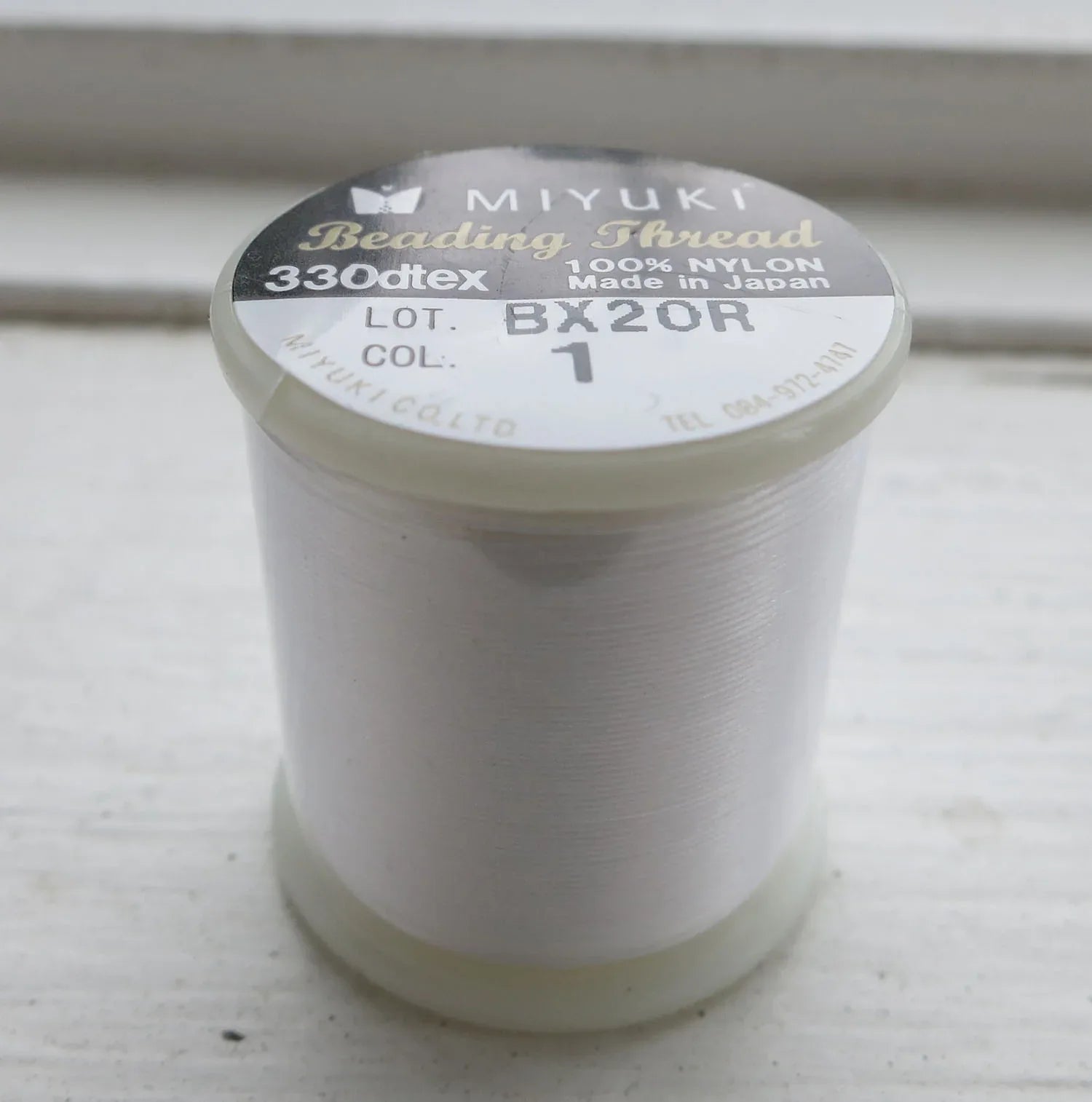 Miyuki Beading thread - White, 1 Rulle Miyuki