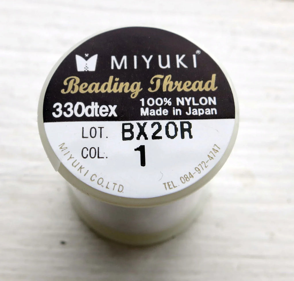 Miyuki Beading thread - White, 1 Rulle Miyuki