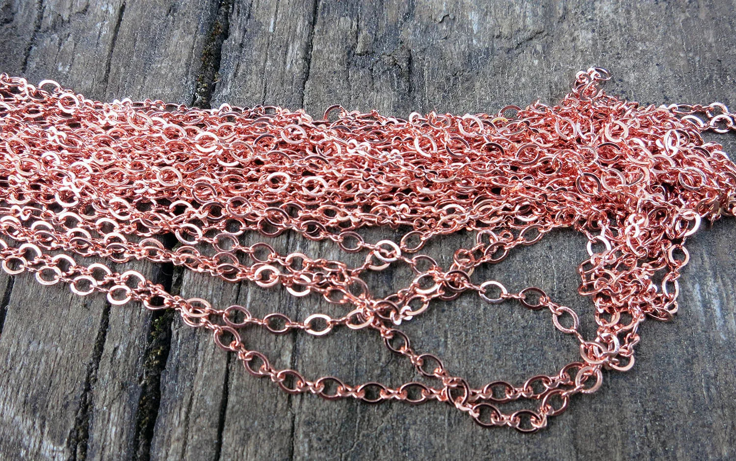 Kedja Roséguldfärgad - Tunnare modell 2,8x3,8 mm, 5 meter Grekisk Metall