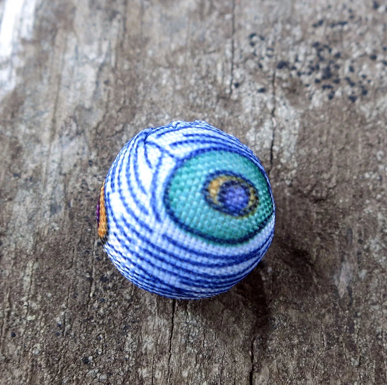 Hänge Boll - Påfågel Blå 15mm 1 styck Grekisk Metall