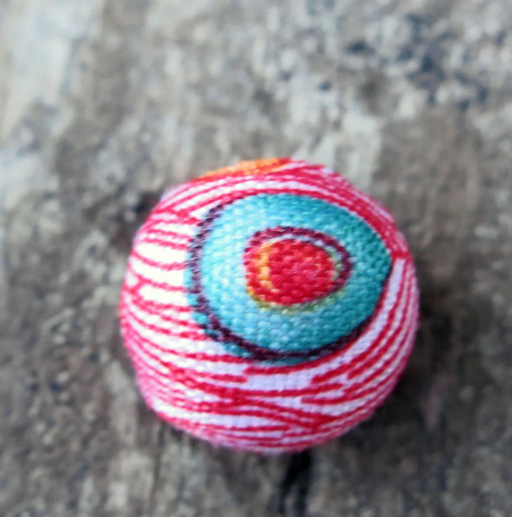 Hänge Boll - Påfågel Röd 15mm 1 styck Grekisk Metall