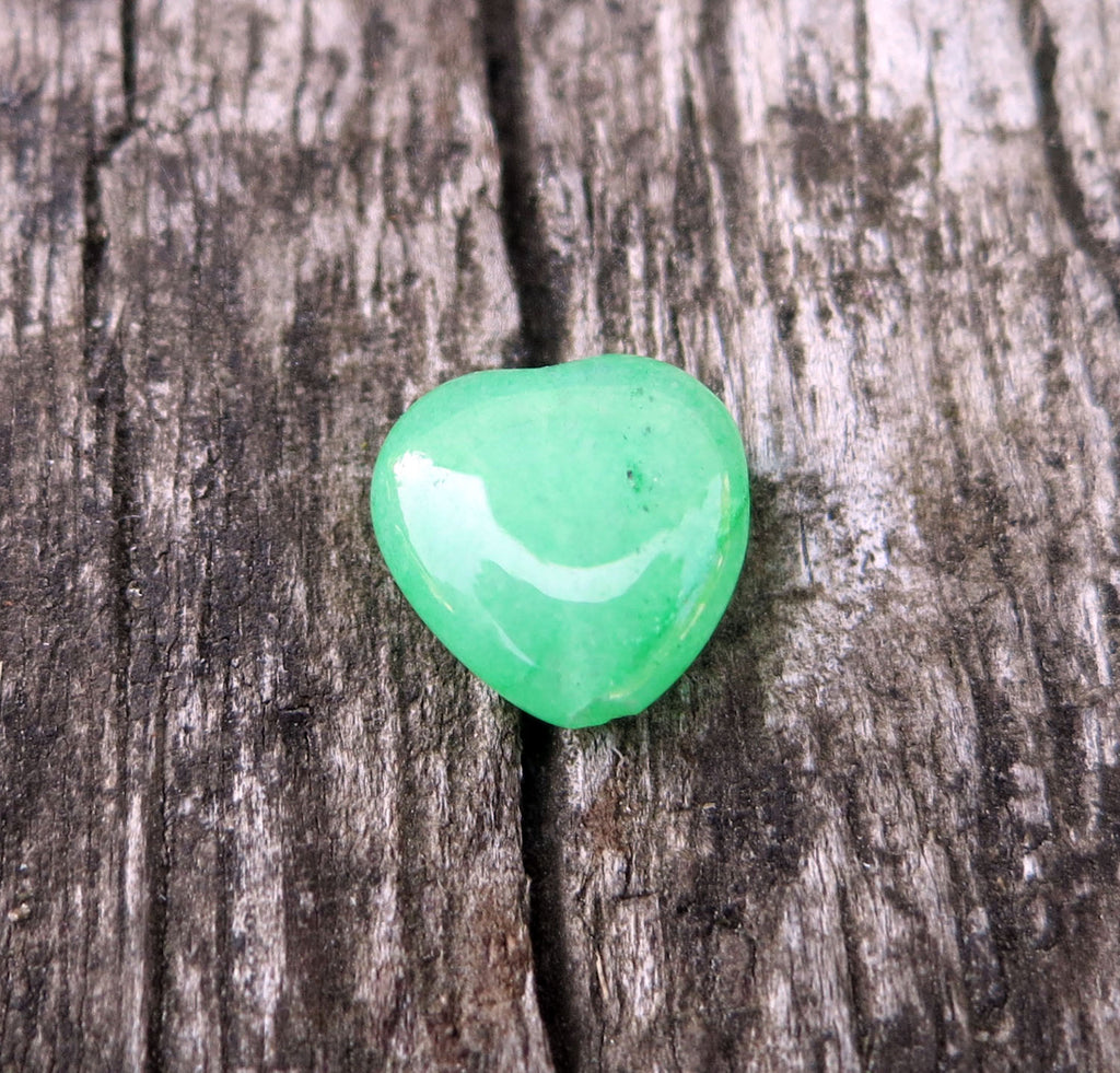 Jade - Hjärta Grön 10 mm - 1 Styck Hilmas Pyssel