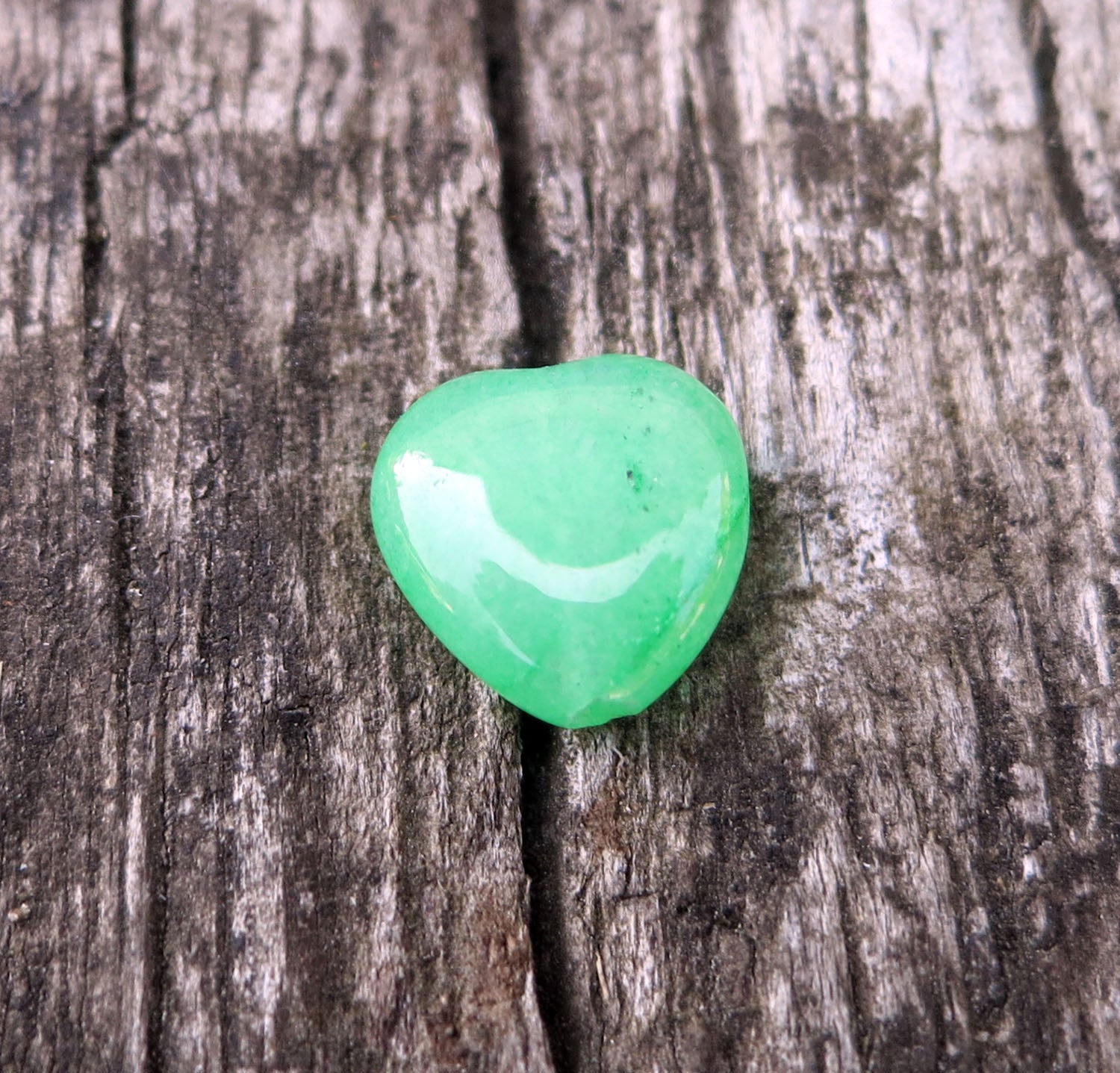 Jade - Hjärta Grön 10 mm - 1 Styck Hilmas Pyssel