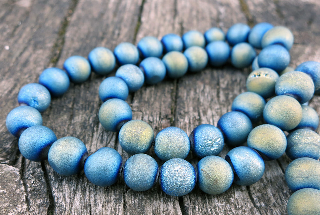 Agat - Rund Matt Turkos 8mm 1 sträng Hilmas Pyssel