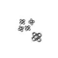 Connector / Berlock Silverfärgad - Fyrbladsblomma 9mm 5-pack Grekisk Metall