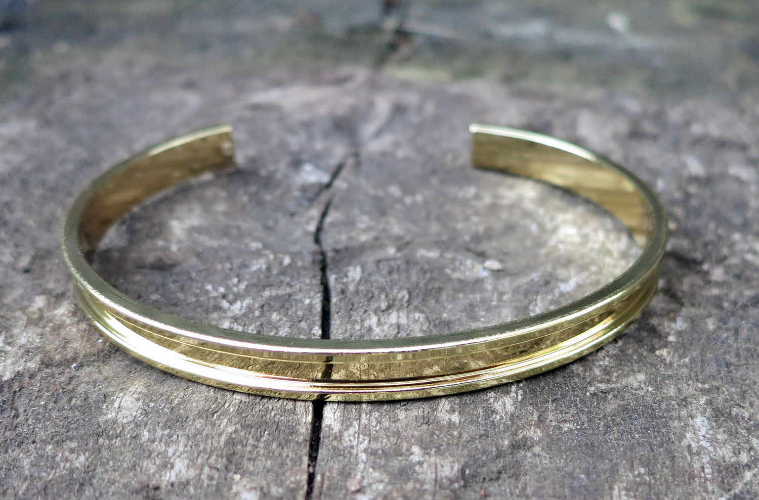 Armbandsstomme Guldfärgad - Breda platta band 3mm, 1 Styck Grekisk Metall