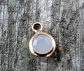 Berlock Facetterad - Rund Mjölkig Vit, 6mm, 1 styck Grekisk Metall