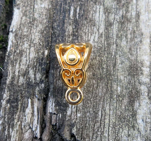 Berlockhållare 24k Guldpläterad - Elegant Större Modell 10x8mm 1 styck Grekisk Metall