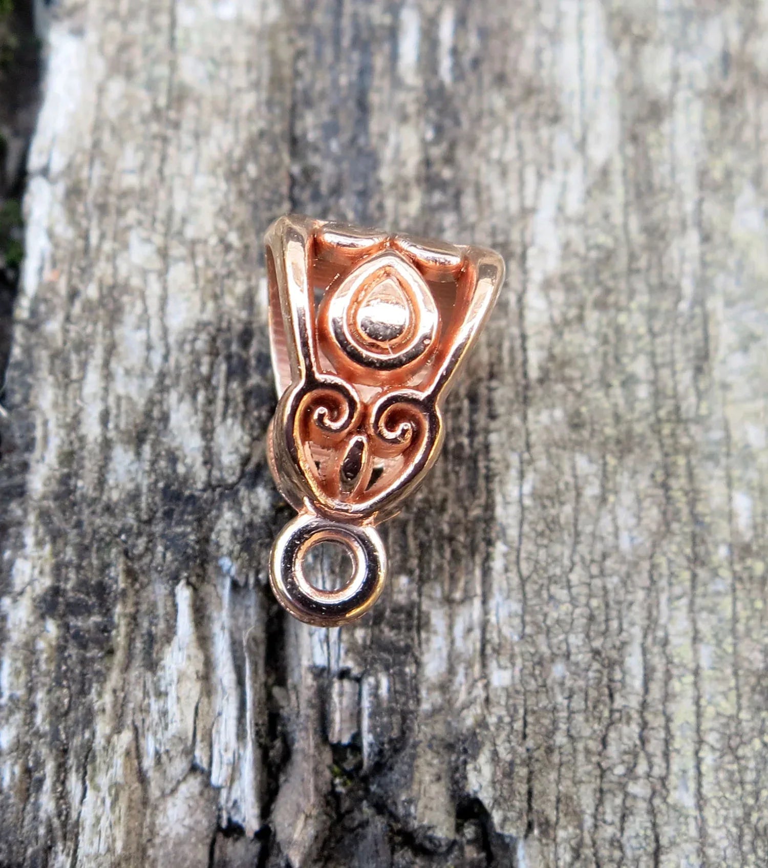 Berlockhållare 24k Roséguldpläterad - Elegant större modell, 10x8mm, 1 styck Grekisk Metall