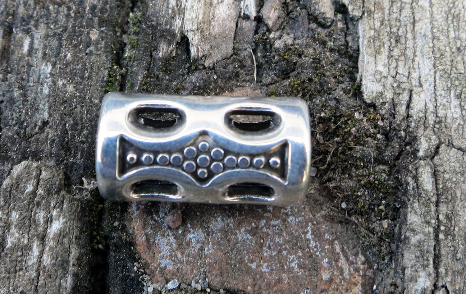 Mellandel Silverfärgad - Tub med Hål 7x15mm, 1 Styck Grekisk Metall