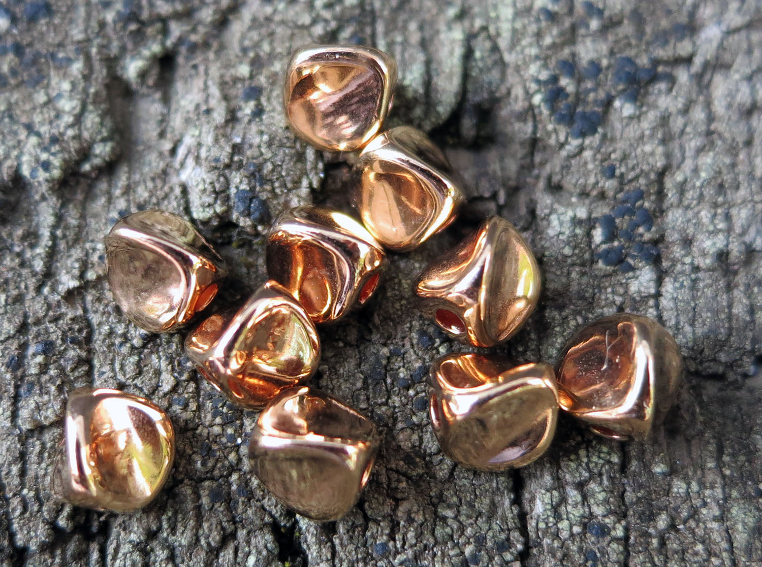 Mellandel Roséguldfärgad - Oregelbunden 5 mm, 10-pack Grekisk Metall