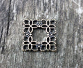Connector Bronsfärgad - Fyrkant med Blommor 16mm 1 styck Grekisk Metall