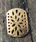 Connector Guldfärgad - Rektangel med blomma 23x17mm 1 styck Grekisk Metall