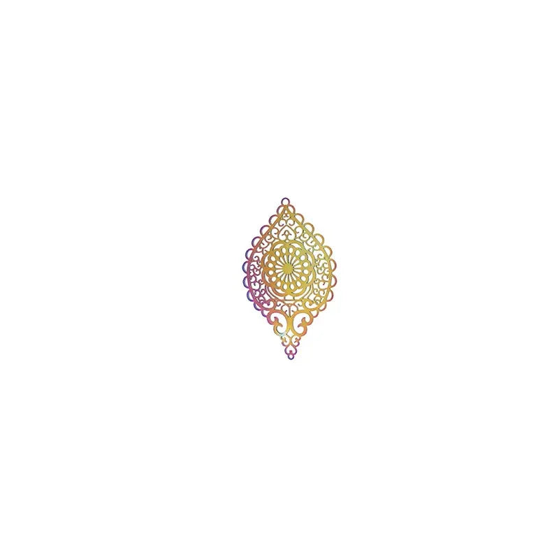 Berlock Oljefärgad - Stor Mandala droppe 38x58mm 1 styck Grekisk Metall