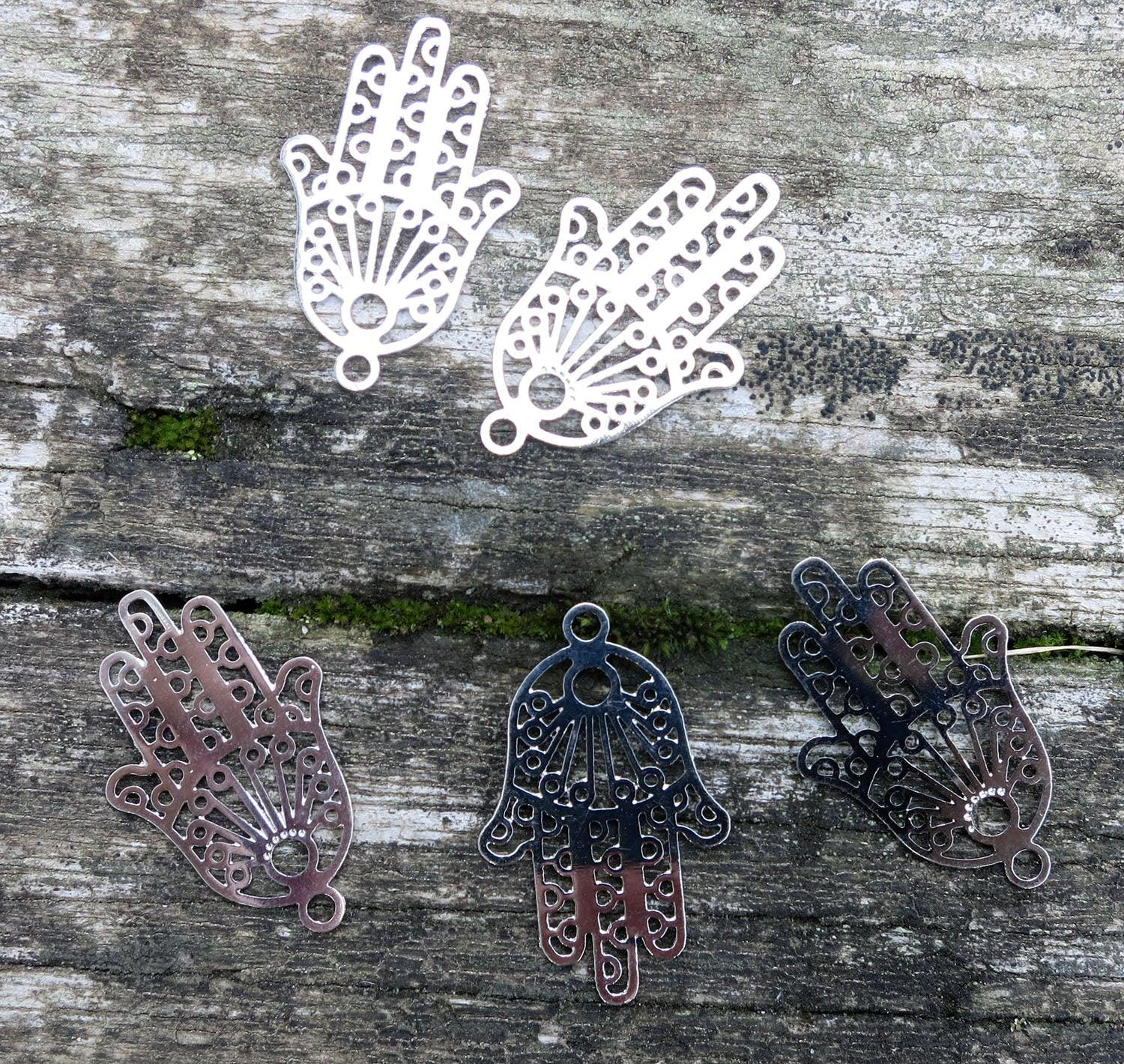 Berlock silverfärgad - Hamsa filigree 5-pack Grekisk Metall