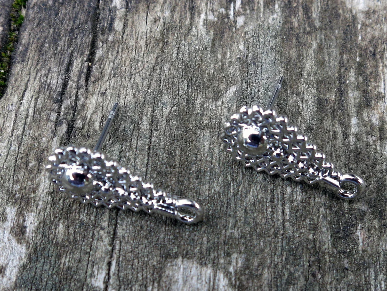 Örstickare silverfärgad - Droppe med ögla 9x14mm, 2-pack Grekisk Metall