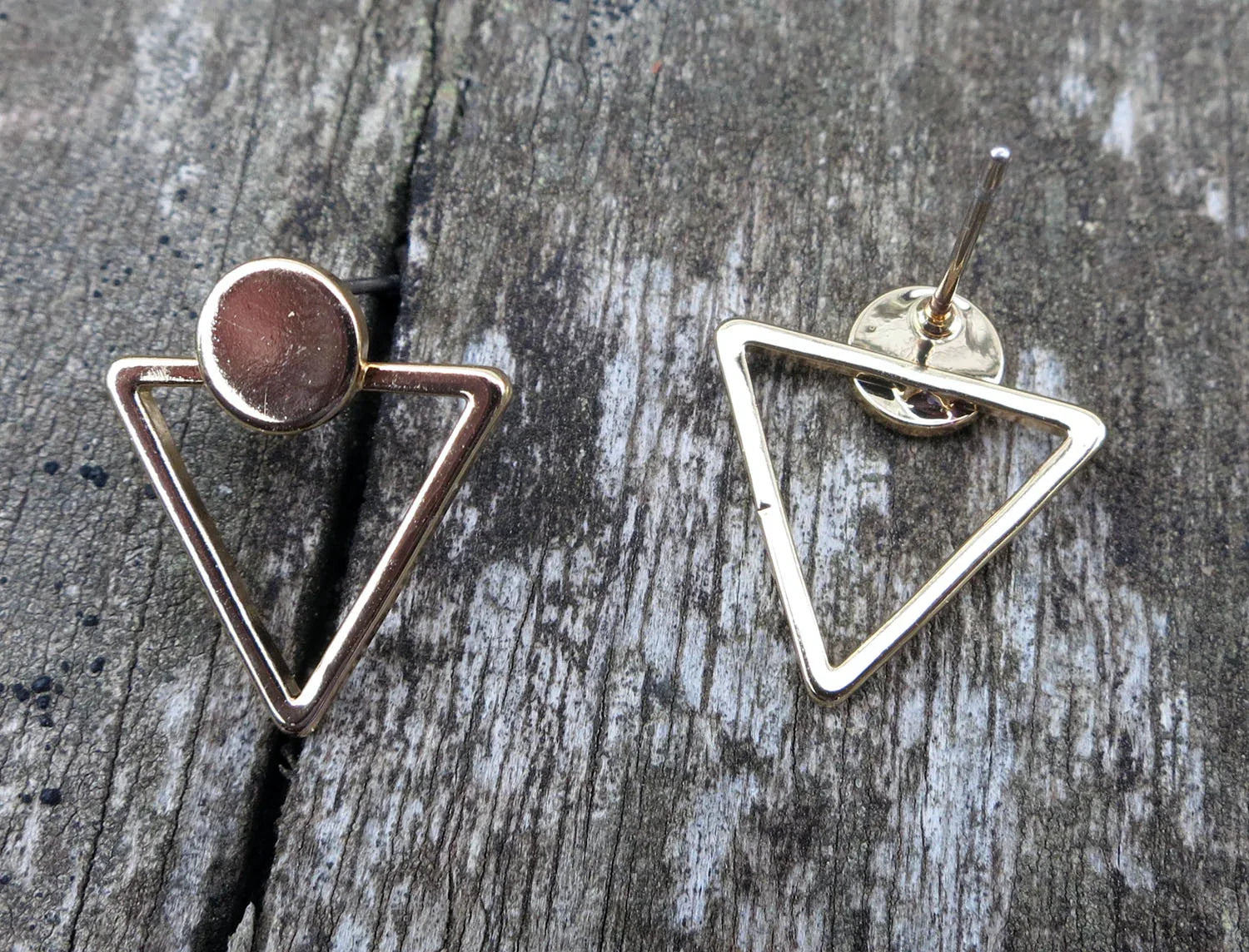 Örstickare Guldfärgad - Triangel med Cirkel 15x18mm, 2-Pack Grekisk Metall