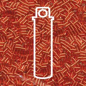 Miyuki Bugle Beads - SilverLined Red 3 mm, 19,5 gram Miyuki