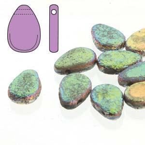 Teardrop - Etch Crystal Full Vitrail 9x11mm 1 sträng Hilmas Pyssel