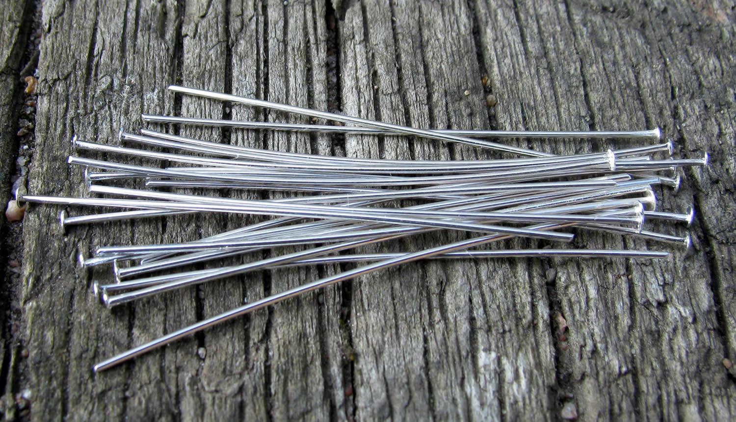 Hattpinnar Ljustsilverfärgad - 50mm, 50-pack Grekisk Metall