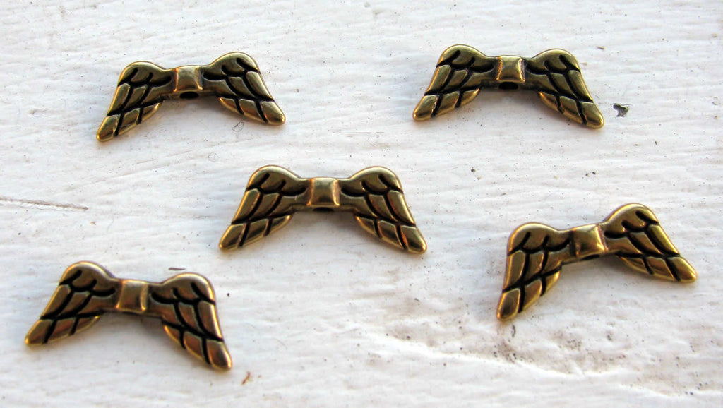 Mellandel Bronsfärgade - Änglavingar 19x8,5mm - 5-pack Grekisk Metall