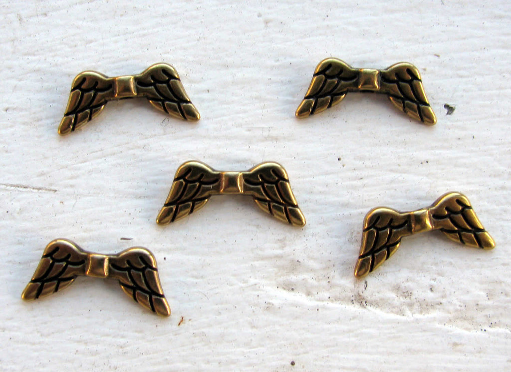 Mellandel Bronsfärgade - Änglavingar 19x8,5mm - 5-pack Grekisk Metall