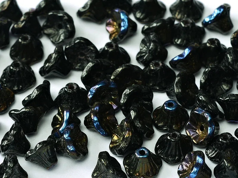 Flower Cup Beads - Jet Azuro 7x5 mm, 20-pack Hilmas Pyssel