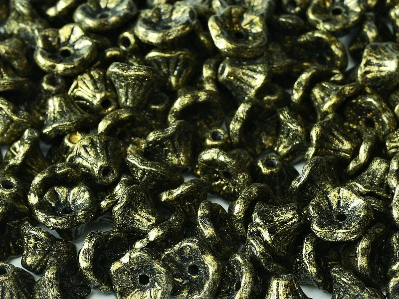 Flower Cup Beads - Jet Luster Amber 7x5 mm, 20-pack Hilmas Pyssel