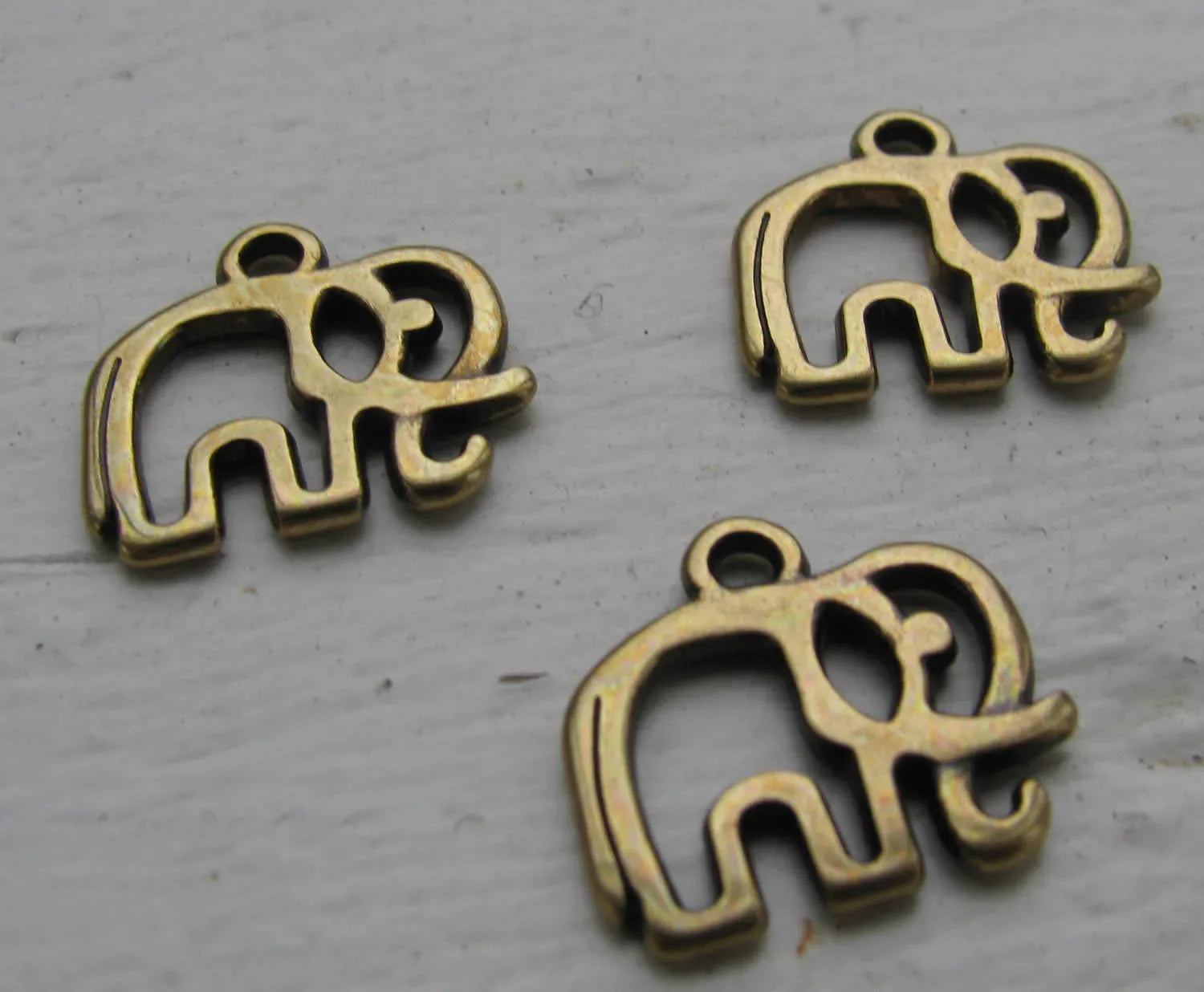 Berlock/hänge bronsfärgad - Elefant, 3-pack Grekisk Metall