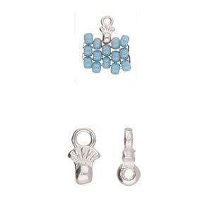 Cymbal Element - Pilos Antique Silver Plated 2-pack Beadsmith