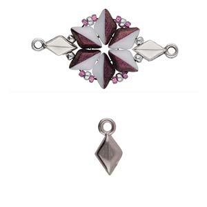 Cymbal Element - Sykia Antique Silver Plated 2-pack Beadsmith