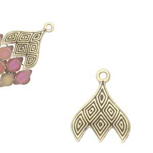 Cymbal Element - Tourlos Antique Brass Plated 2-pack Beadsmith