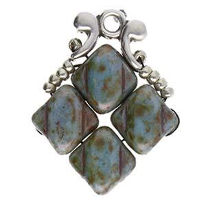 Cymbal Element - Drakonisi Antique Silver Plated 2-pack Beadsmith