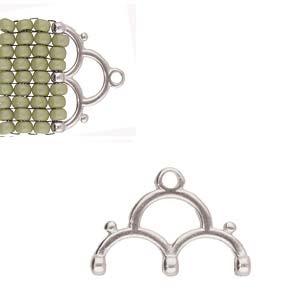 Cymbal Element - Lakos III Antique Silver Plated 2-pack Beadsmith