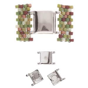 Cymbal Element - Axos Antique Silver Plated Lås 1 styck Beadsmith