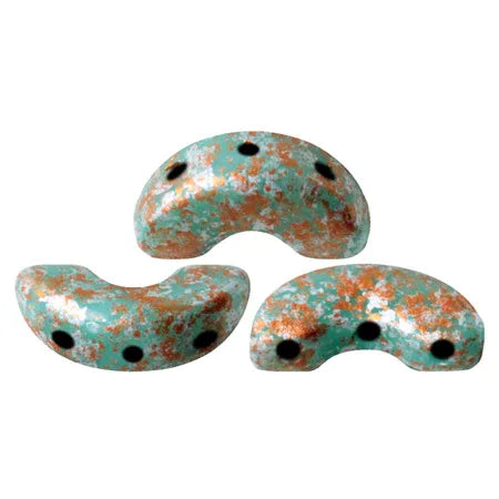 Arcos® par Puca® - Opaque Green Turquoise Tweedy, 10 gram Les perles par Puca® - Paris