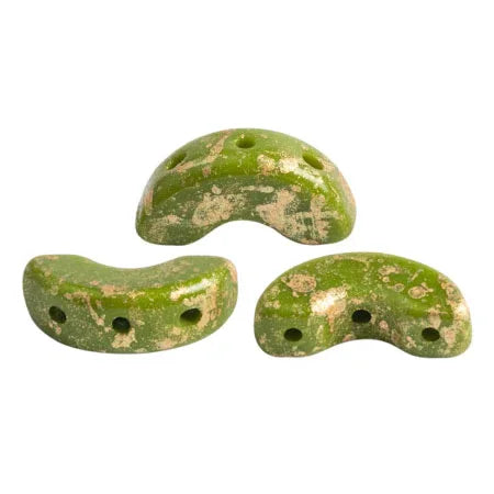Arcos® par Puca® - Opaque Green Splash, 10 gram Les perles par Puca® - Paris