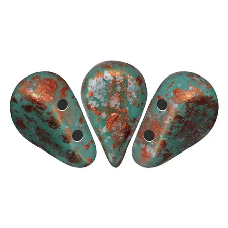 Amos® par Puca® - Opaque Green Turquoise Tweedy, 10 gram Les perles par Puca® - Paris