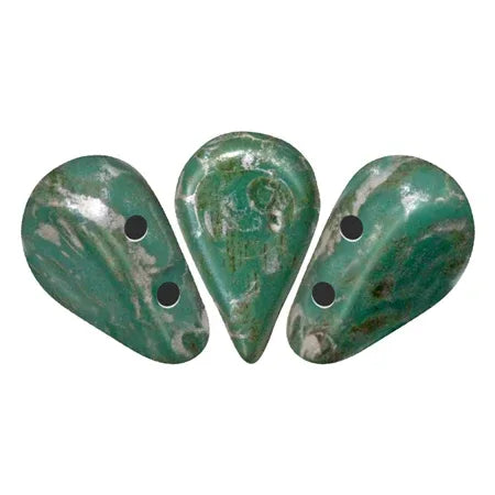 Amos® par Puca® - Opaque Green Turquoise Patina Silver, 10 gram Les perles par Puca® - Paris
